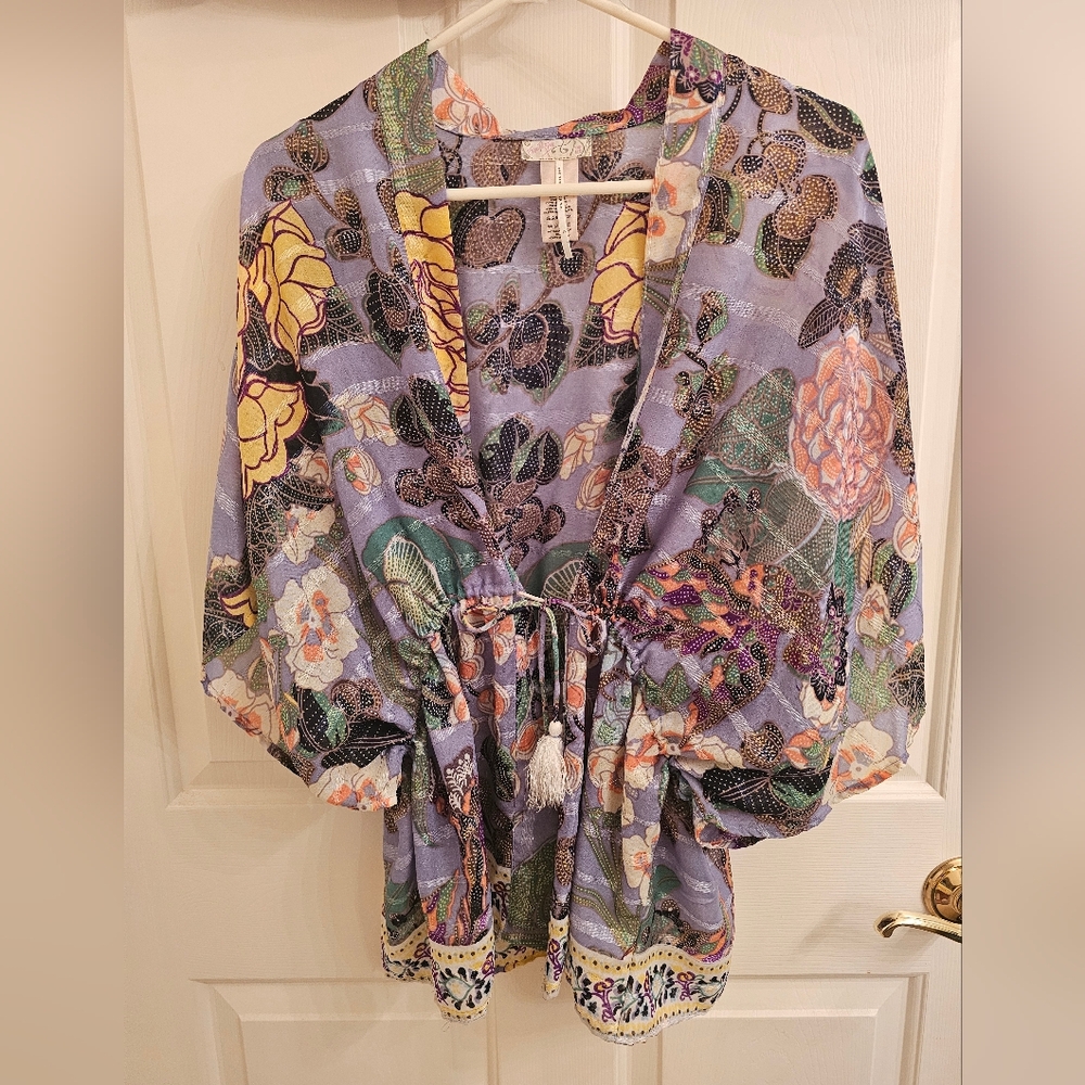 Free People One Size Floral Kimono